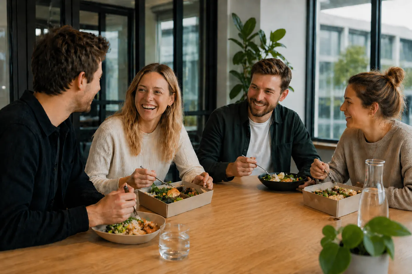 Team beim gemeinsamen Lunch